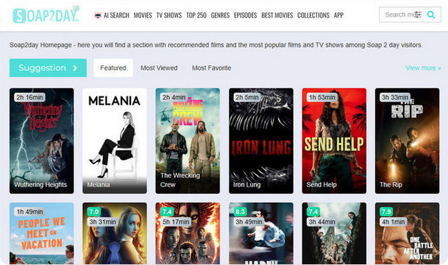 soap2day free movie streaming website interface
