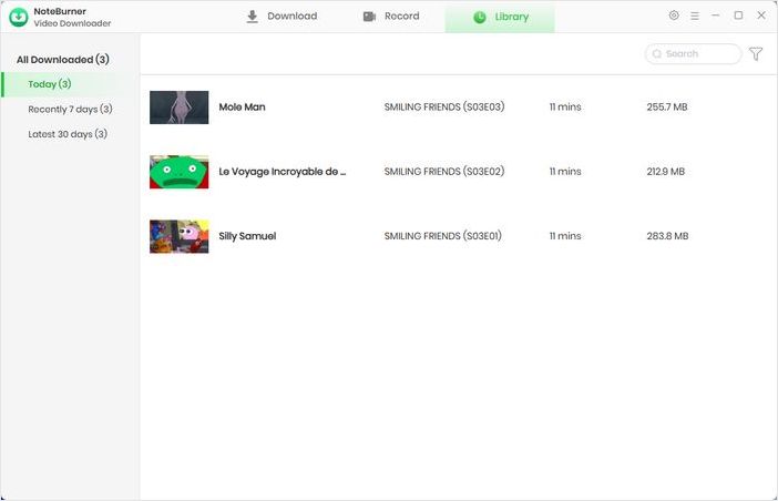 find downloaded video